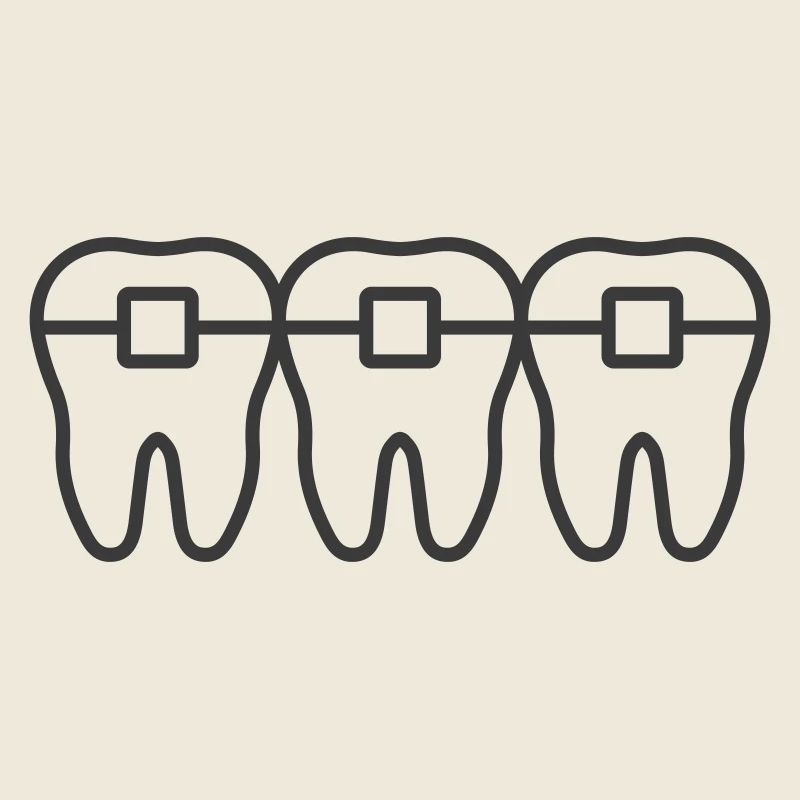 Icône de ligne d’appareils orthodontiques - Orthodontique Teeth Alignment Sym