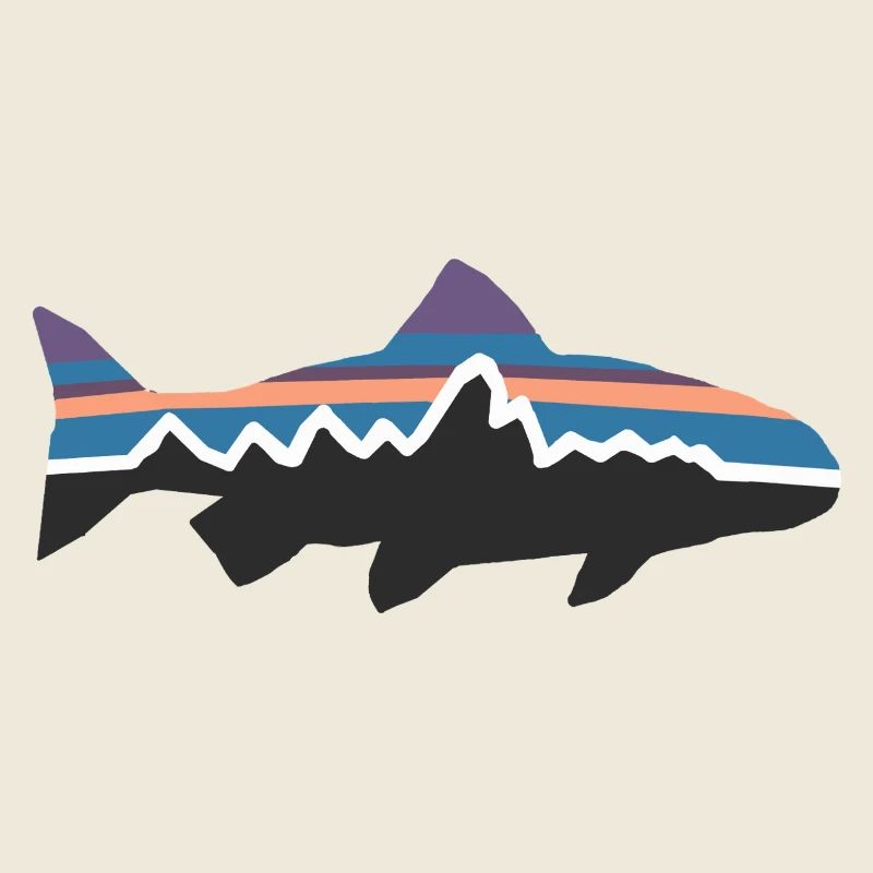 Requin de montagne Poisson Silhouette Surfeur Randonnée Aventure