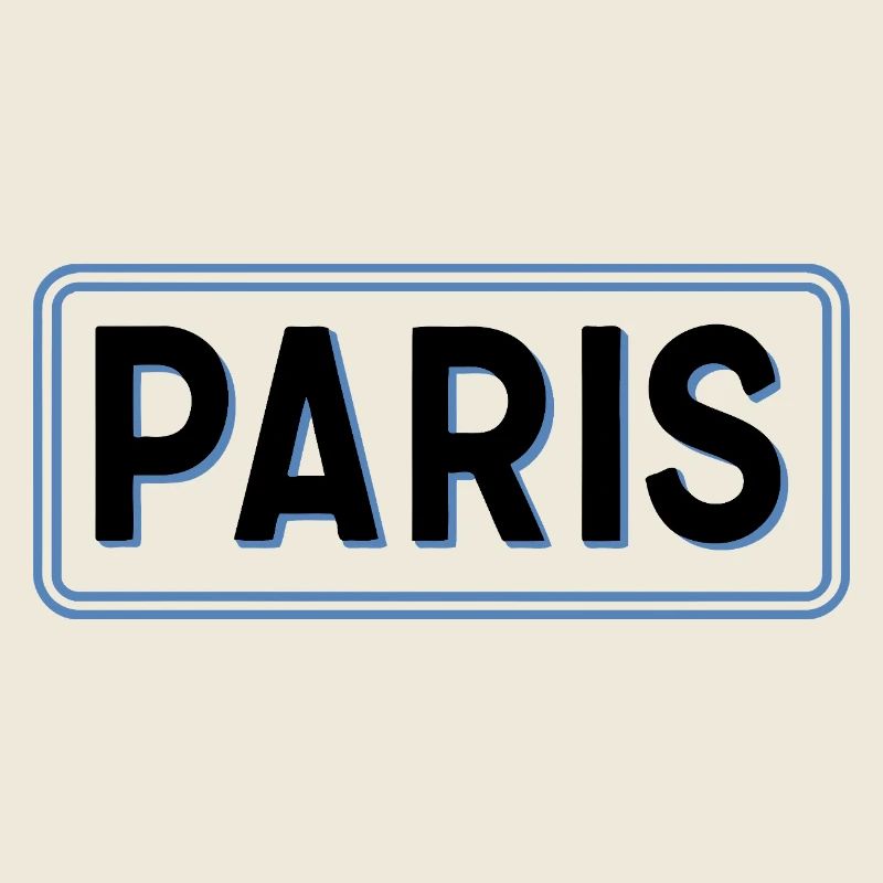 Paris en Silhouette Bleu Linéaire