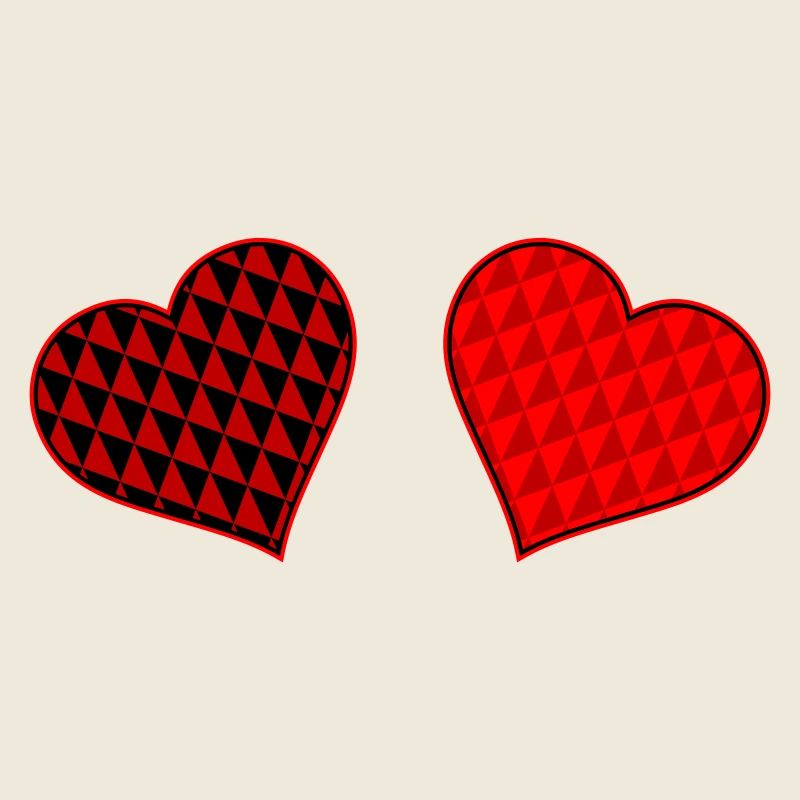 Geometric Heart Duo Red Black