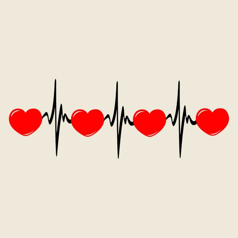 Herzfrequenz hartes rotes Cardio-EKG
