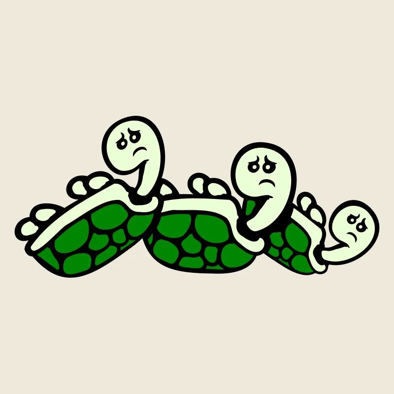 3 tortues renversées sur le dos triste