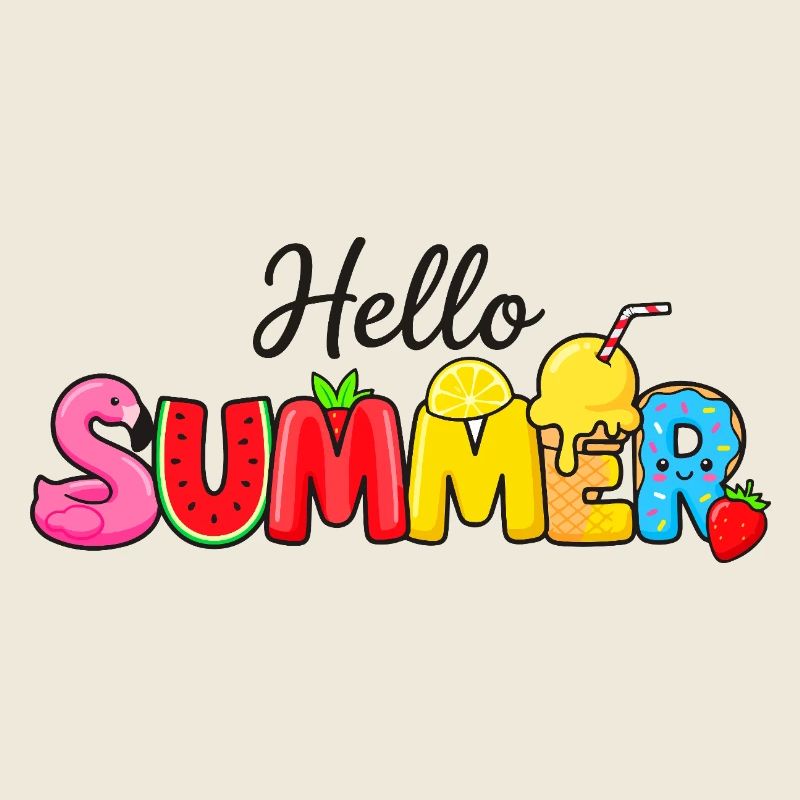 Hello Summer Frutti Letters