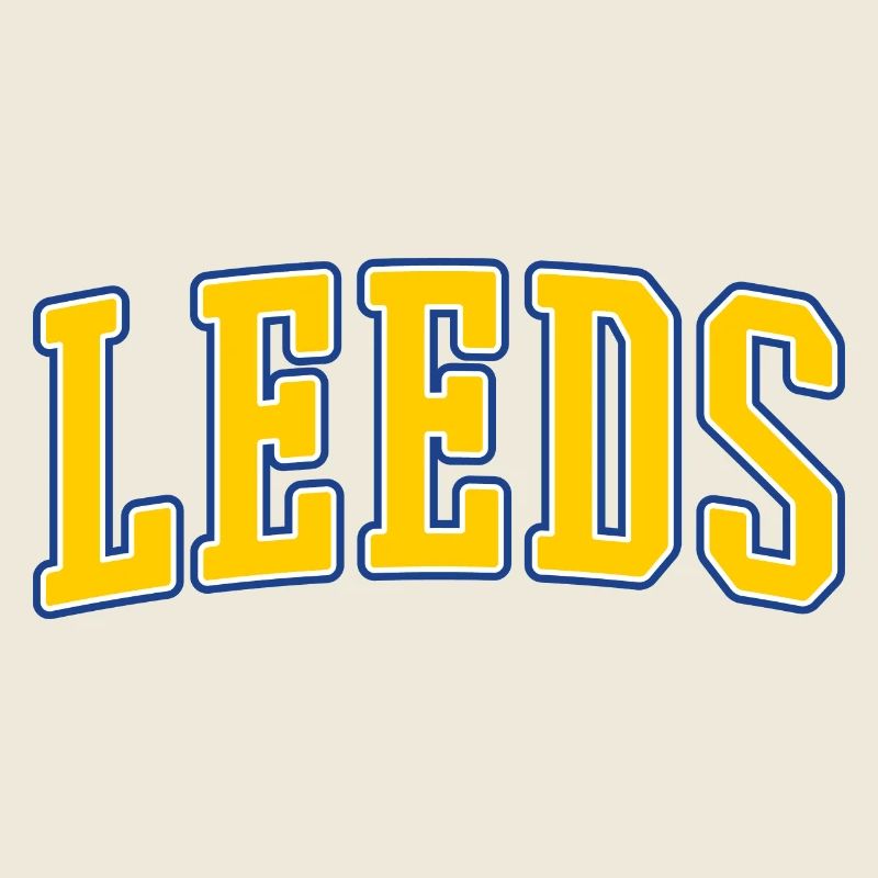 Lettrage Varsity de Leeds Jaune Bleu