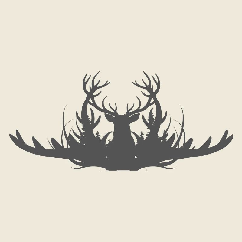 Silhouette de bois de cerf