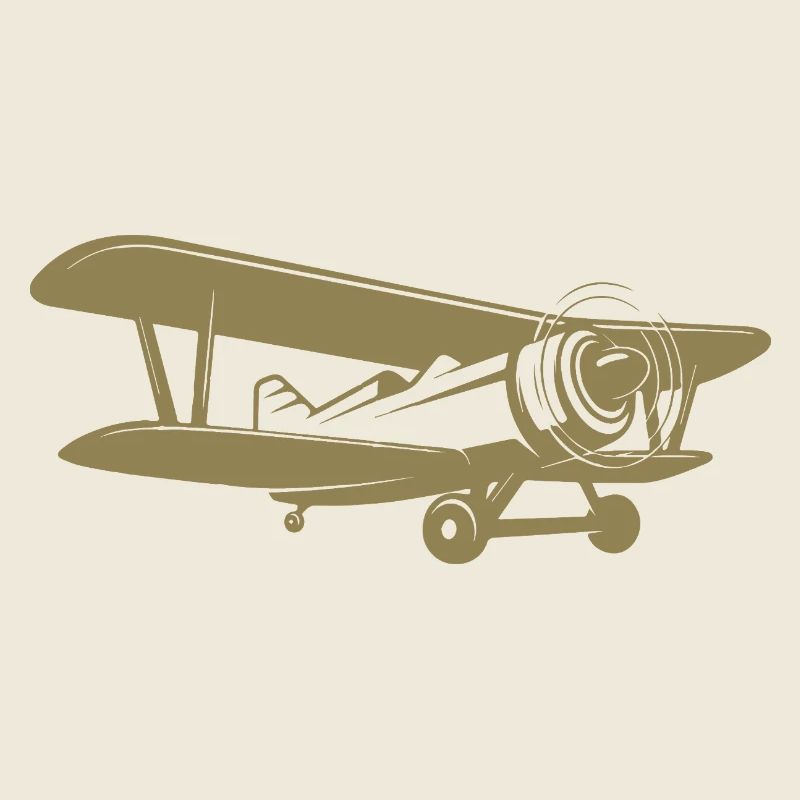 Doppeldecker Pilot Retro Minimalistisch