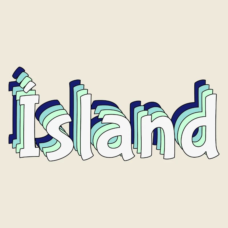 Islande – Lettrage tropical 3D