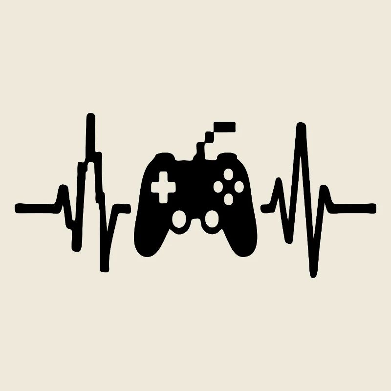 Heartbeat Gamer, Gamecontroller Strichzeichnung Design