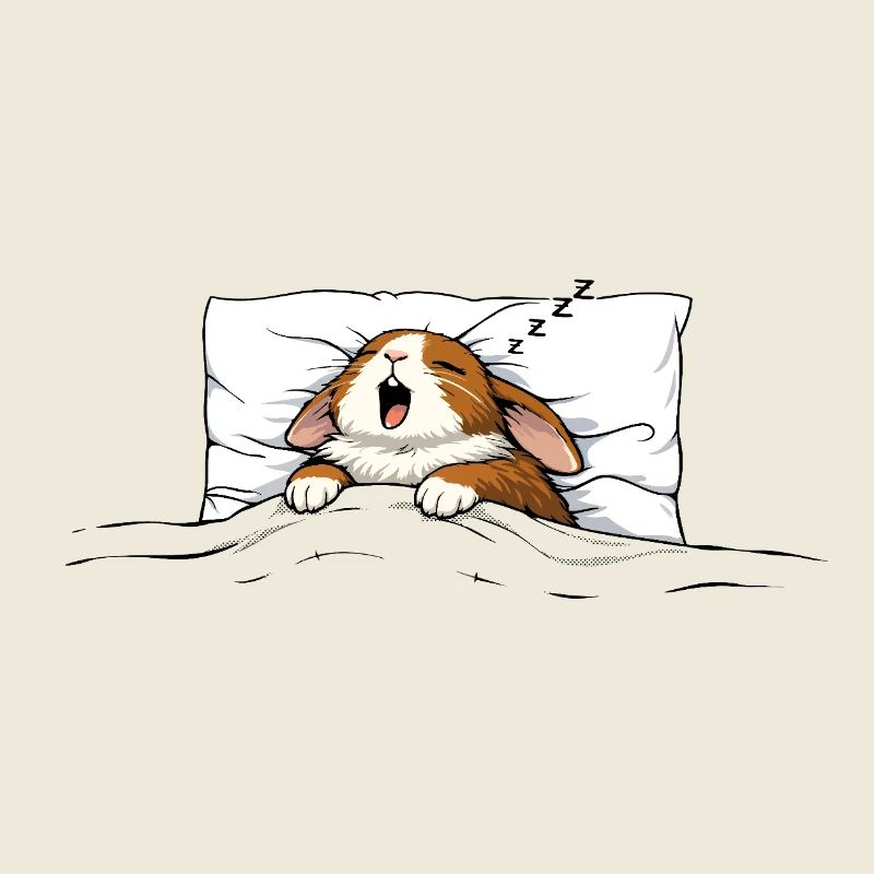 Lapin endormi – Motif de câlin doux