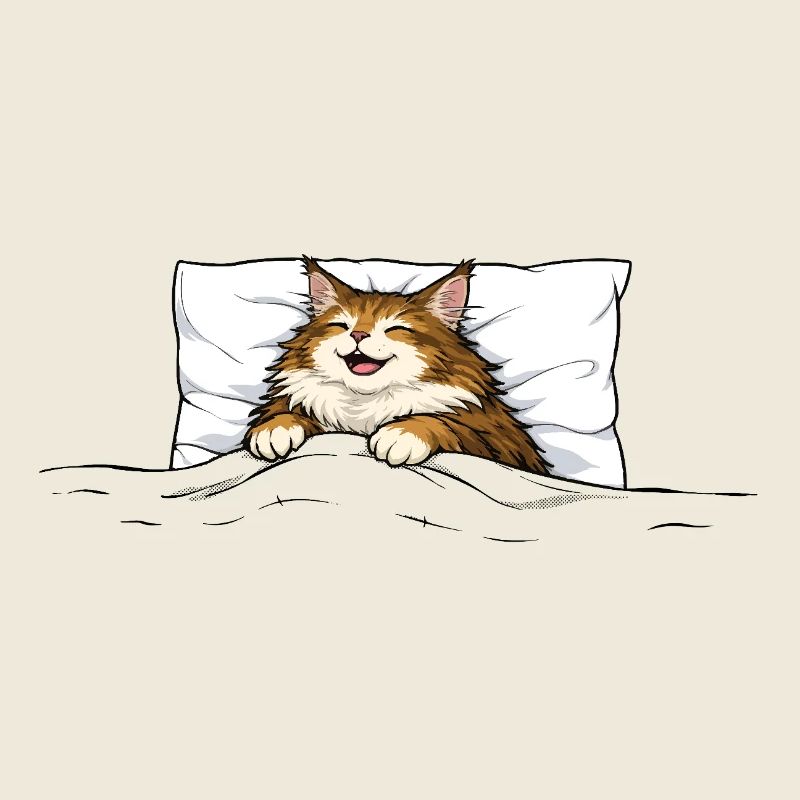 Chat endormi – Motif d’animal câlin mignon