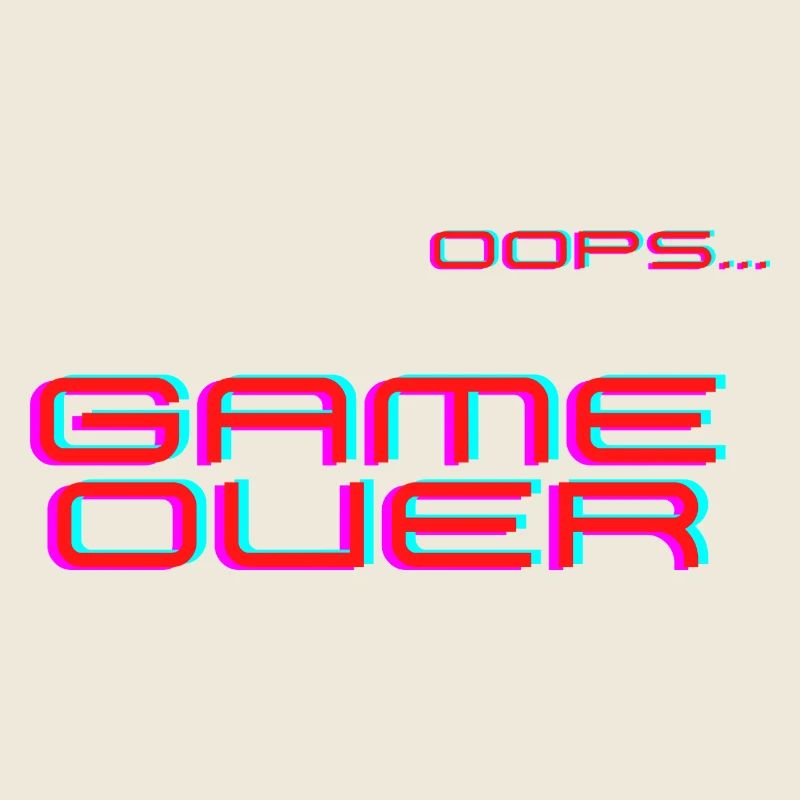 Glitch Neon Game Over Retro Arcade