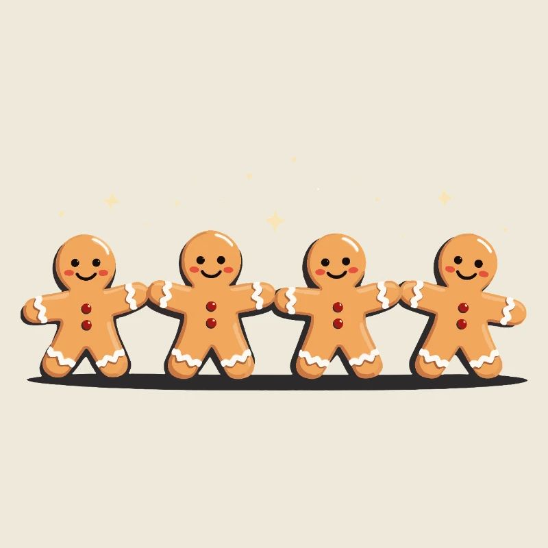 Gingerbread Quartet Holiday Charm