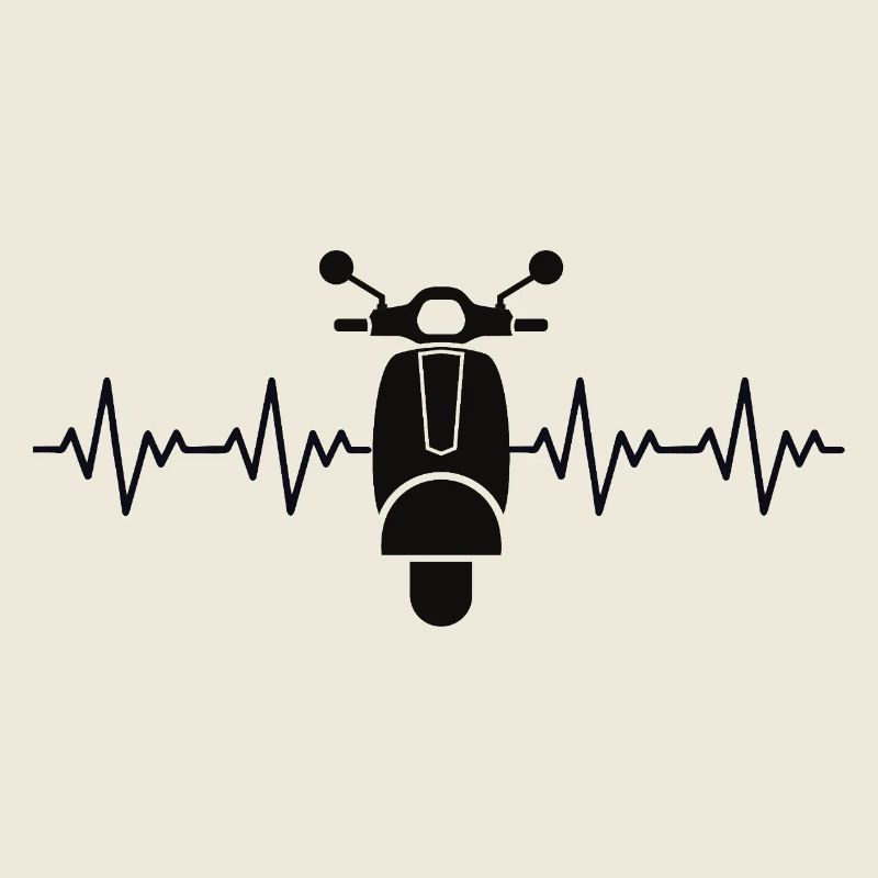 Moped Motorroller EKG Herzschlag Herzfrequenz
