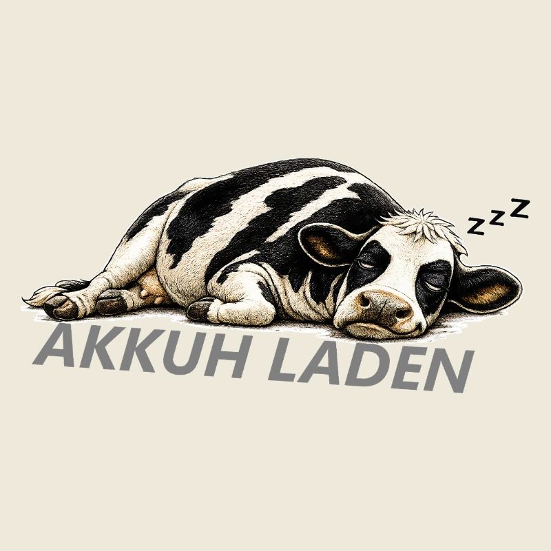 Akkuh Laden Lustige Schlafende Kuh