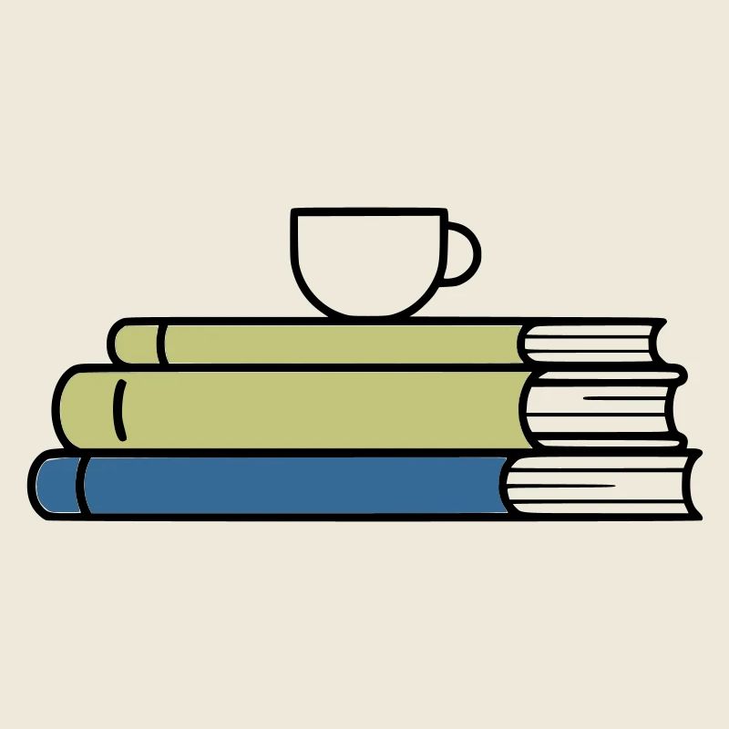 Pile de livres Tasse de café Colorée