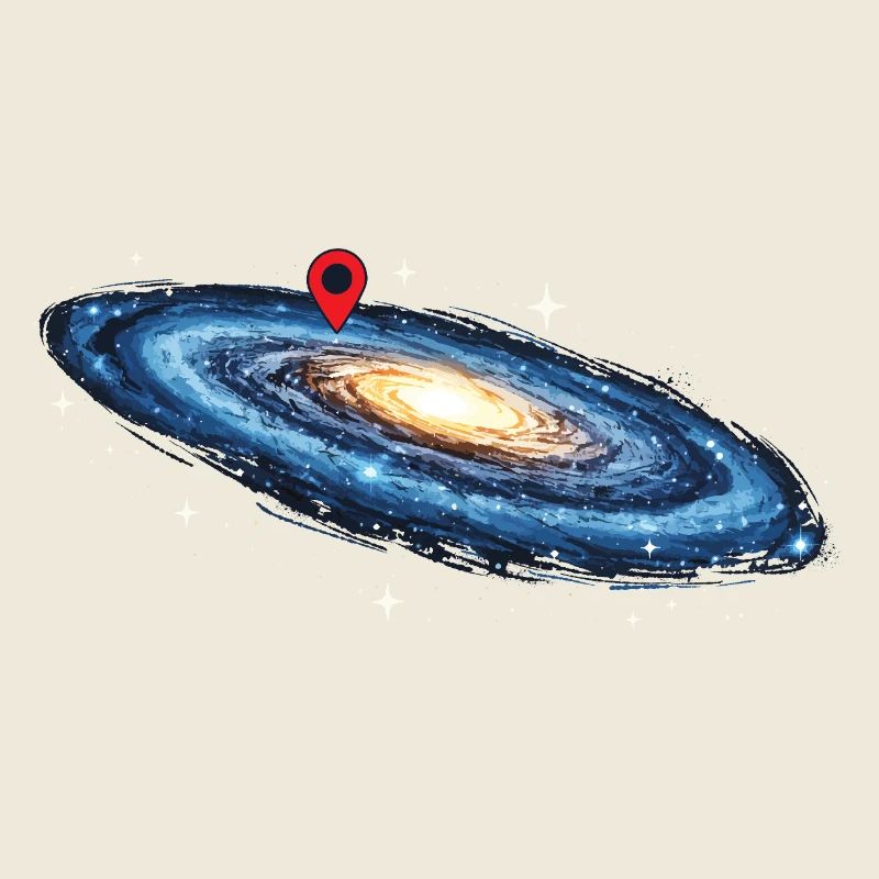 Milky Way Location Pin Space Galaxy