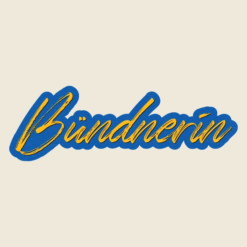 Bündnerin Schriftzug gelb-blau