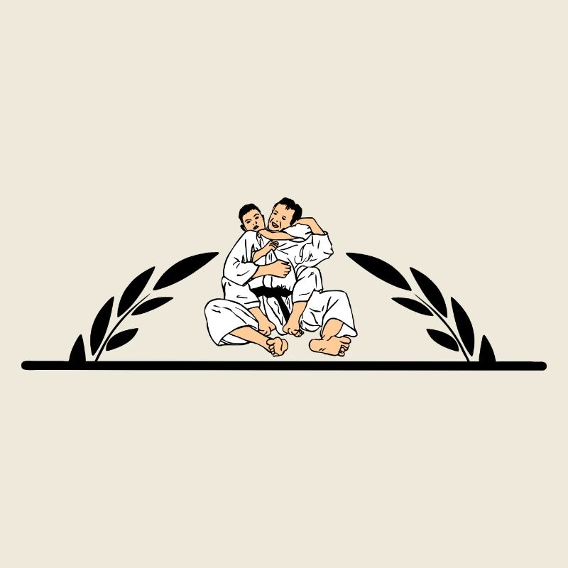 Pince de cou Judo Jiujitsu avec demi-couronne de laurier