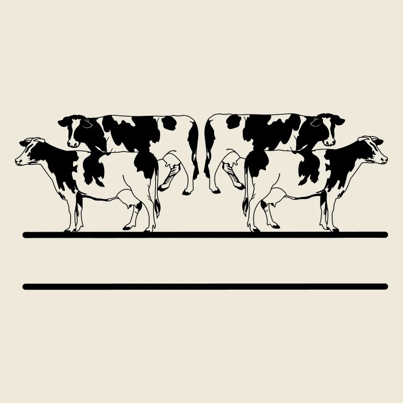 Vaches noires et blanches quatre pièces