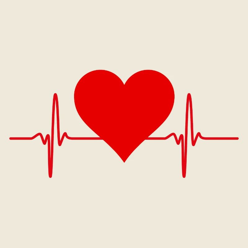Herz und EKG-Leitung in Rot