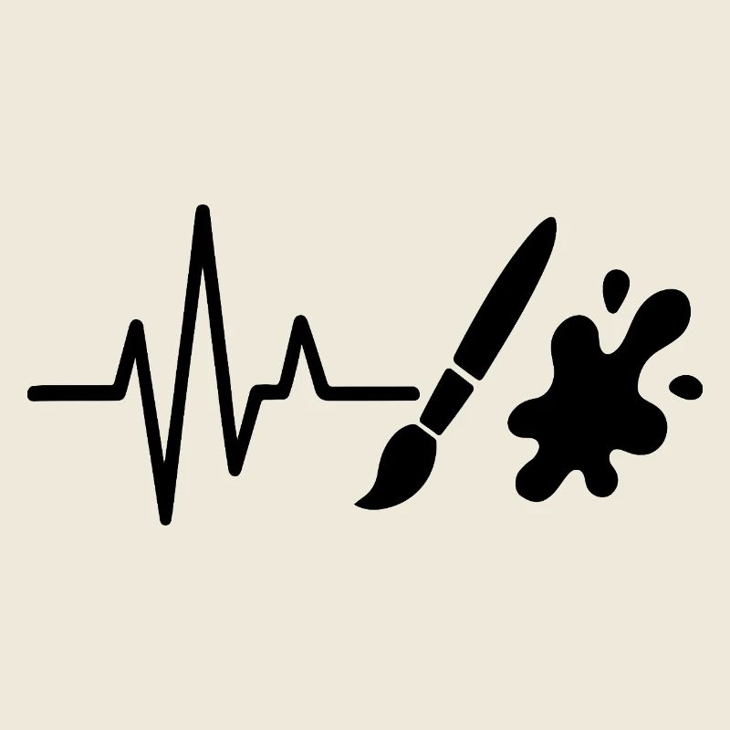 Paint Roller Heartbeat Line DIY Painter Design