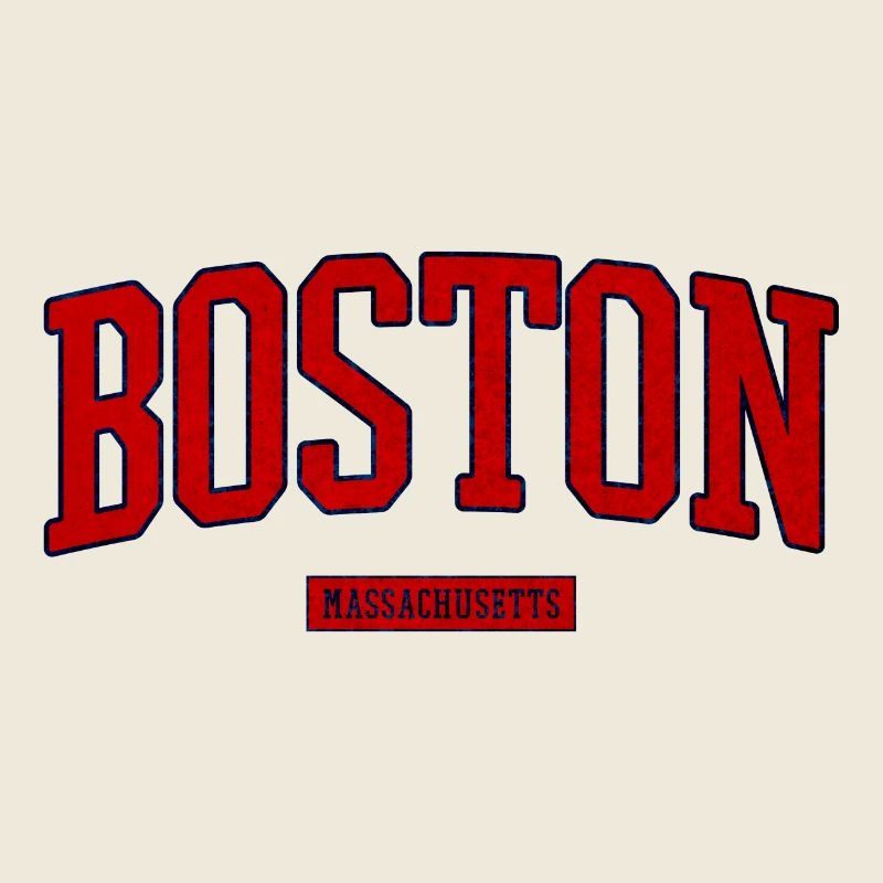 Boston Retro Logo Massachusetts