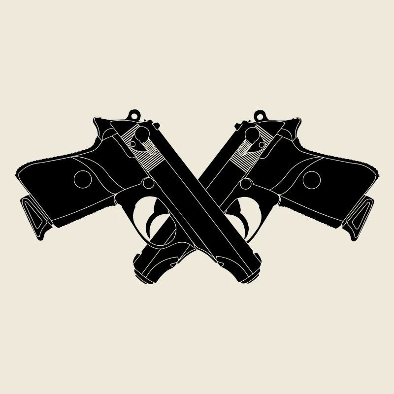 Two crossed pistols walther