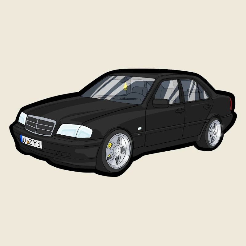 Schwarzer Luxuswagen Cartoon