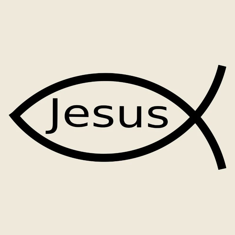 Jésus Poisson Ichthys Noir Poisson Poisson