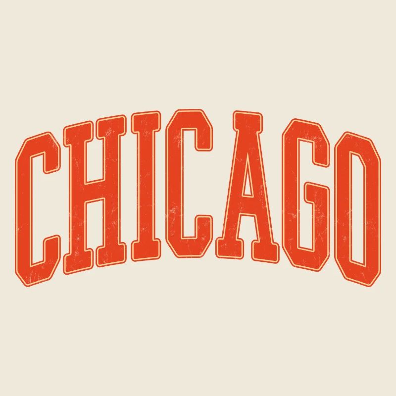 Chicago Arc Text in Orange 3D