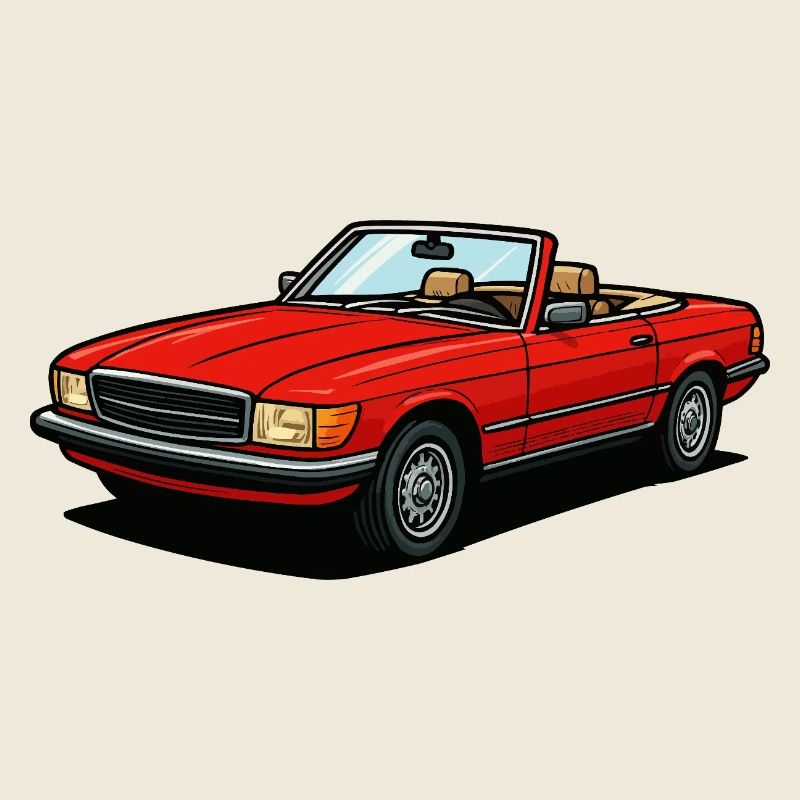 Rotes Cabrio Offenes Dach