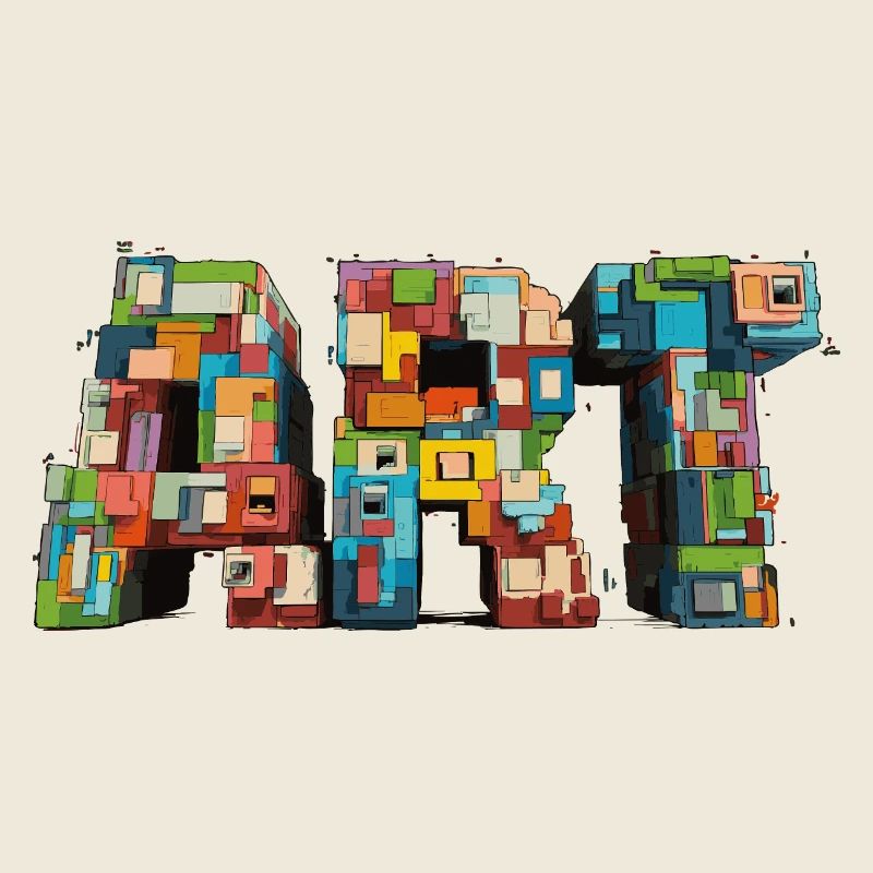 Buntes Pixel ART Motiv im Retro Look
