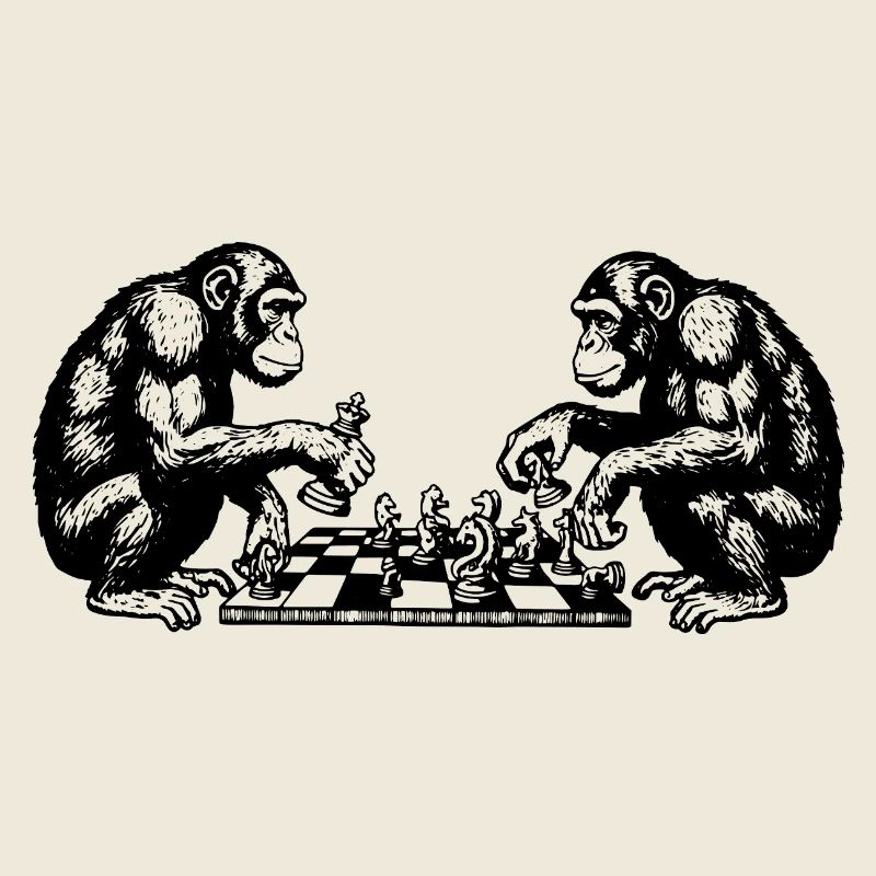 Les singes jouent aux échecs T-shirt