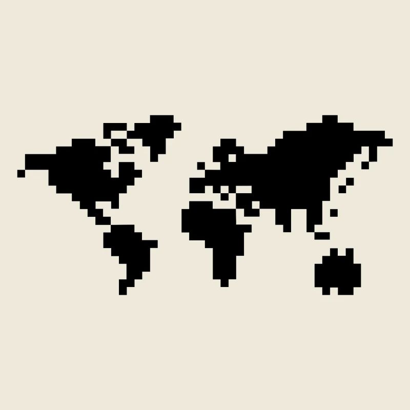 Carte du monde pixel