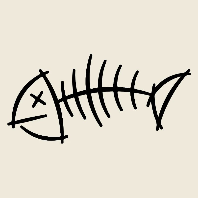 Herringbone Sketch – Minimalist Skeleton Motif