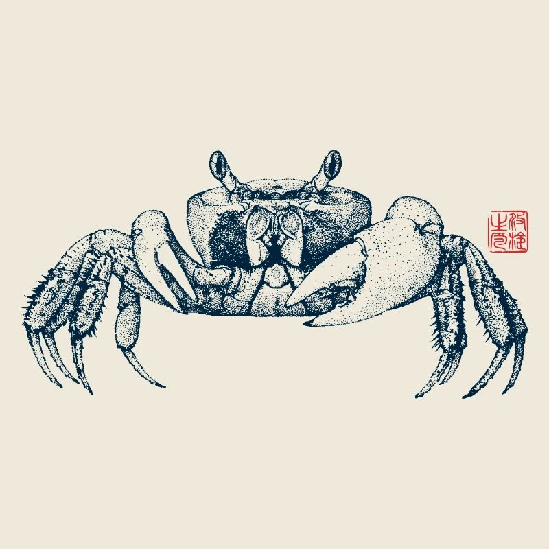 Crabe winker avec tampon kanji