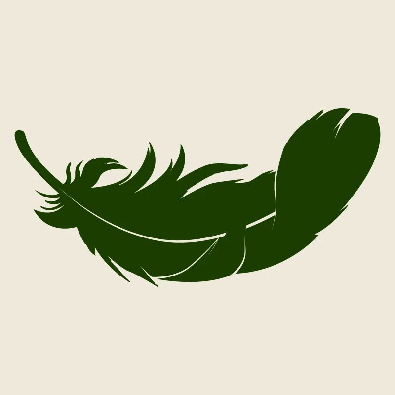 Grüne Feder Silhouette