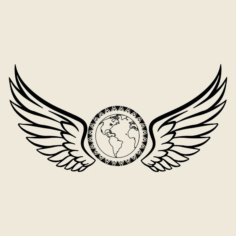 The earth carried by wings