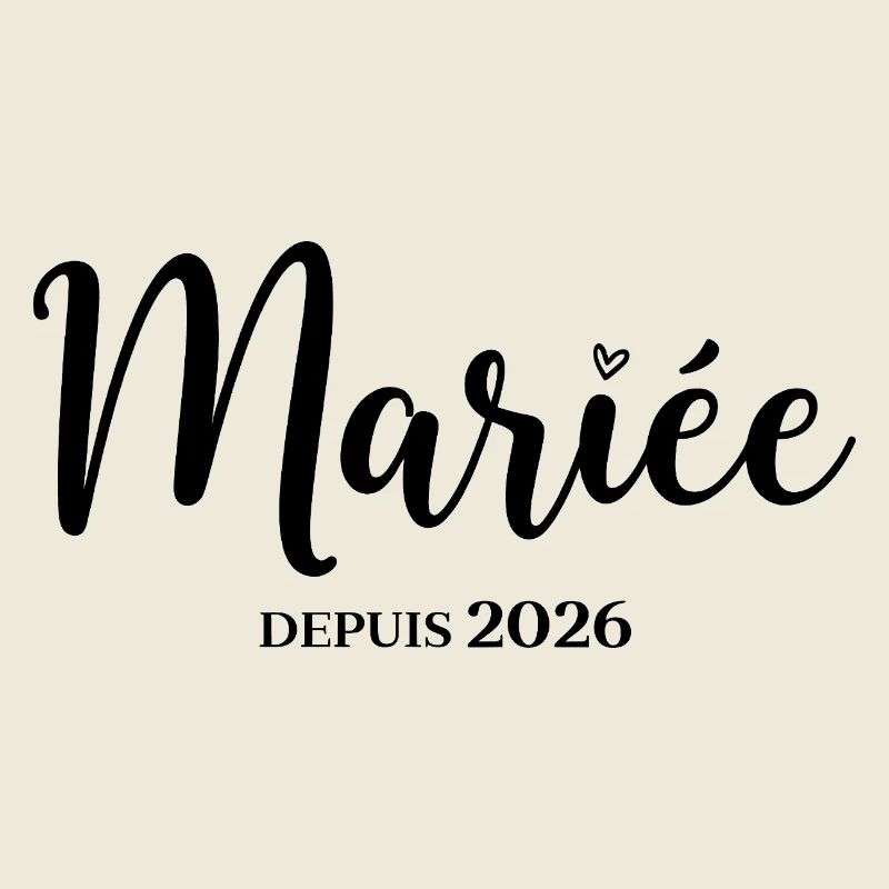 Mariée Depuis 2026 design élégant pour mariage