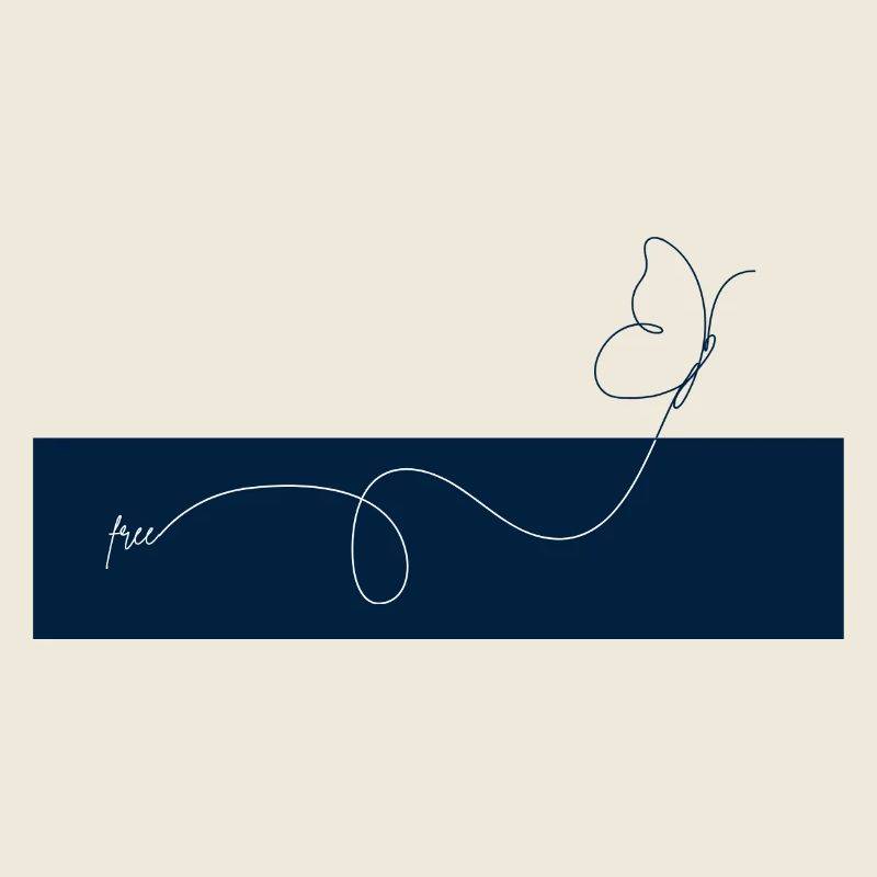 Lignes Papillon sur Bleu Nuit