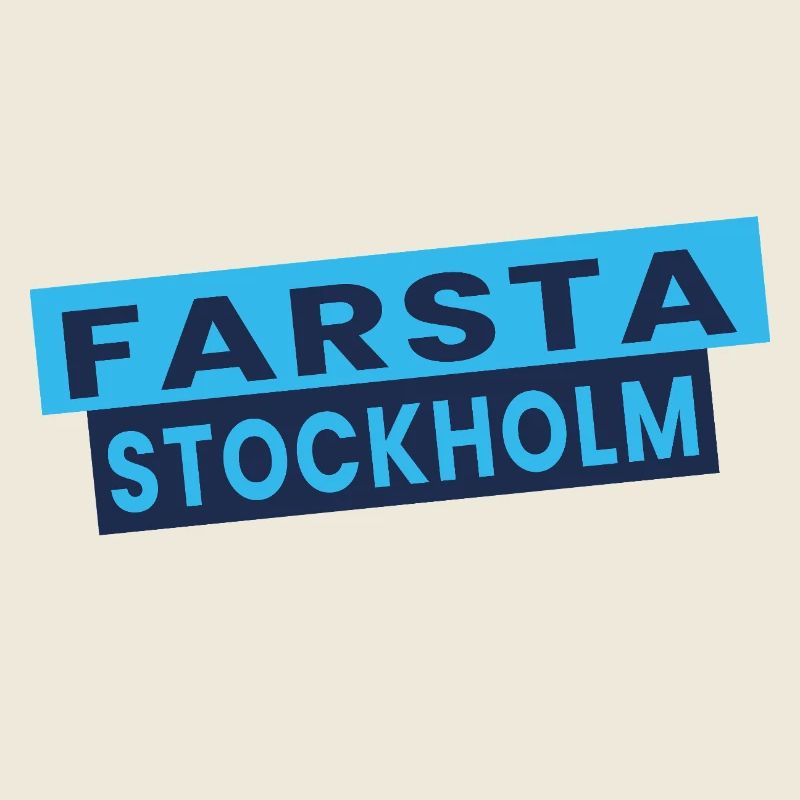 Farsta Stockholm Blaue Typografie-Layout