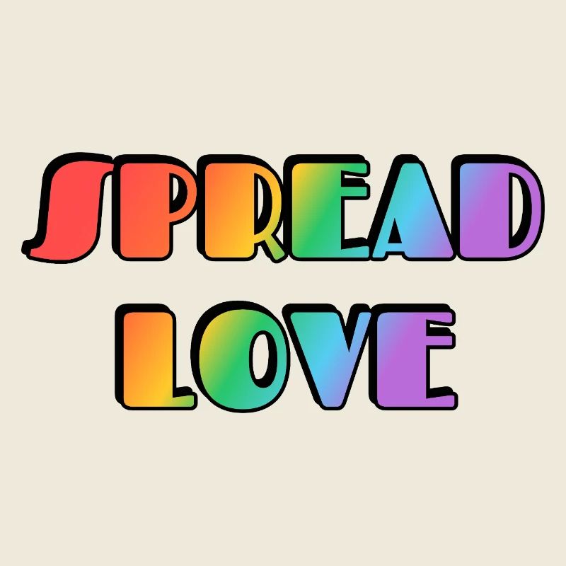 Spread Love Rainbow Typography