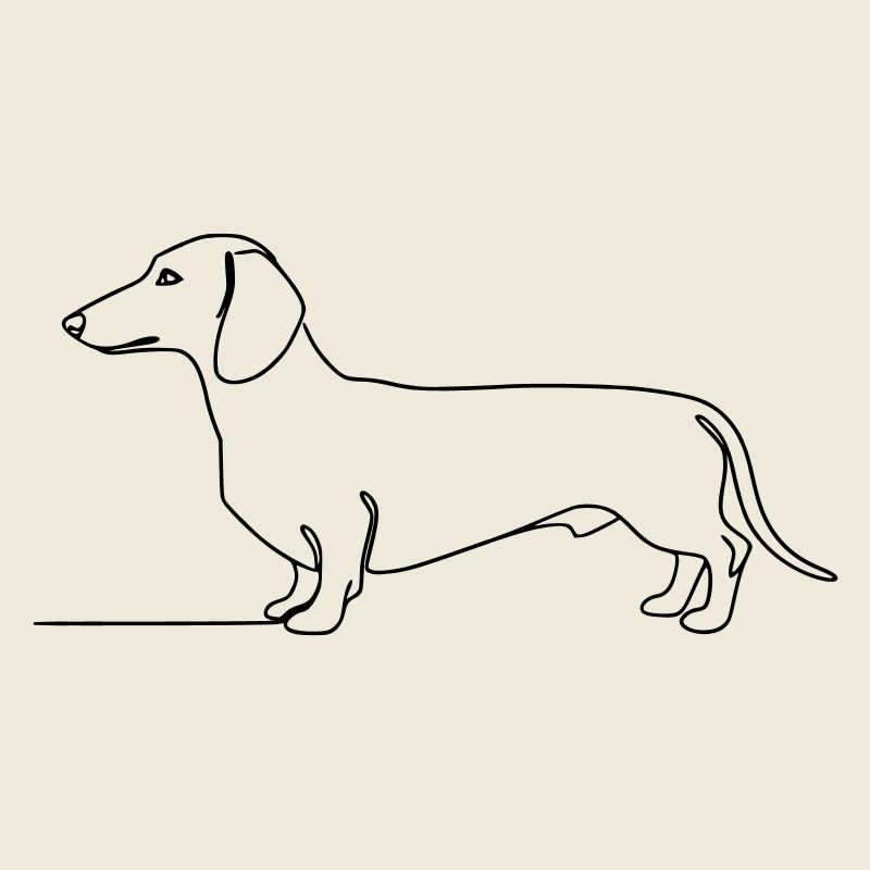 Dackel Teckel One Line Art