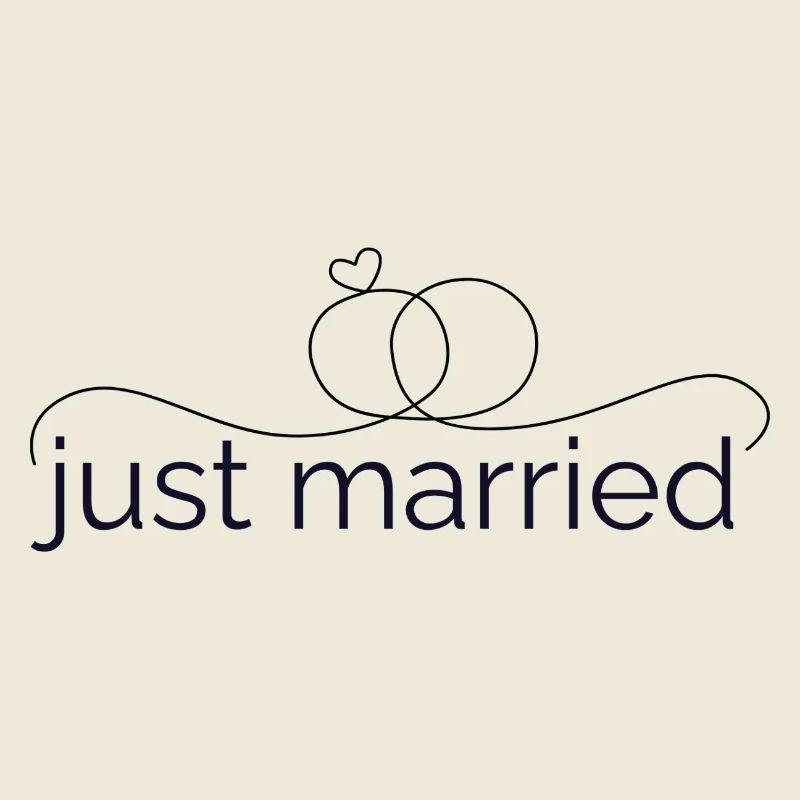 Frisch verheiratet - Liniendesign mit Trauring!