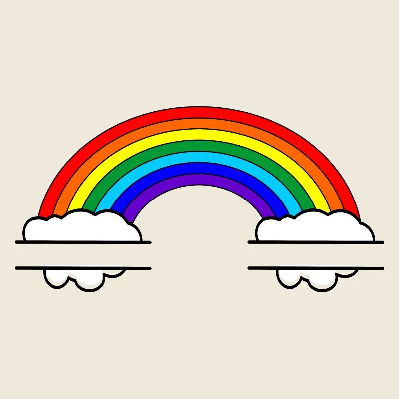 Rainbow with two name bubbles