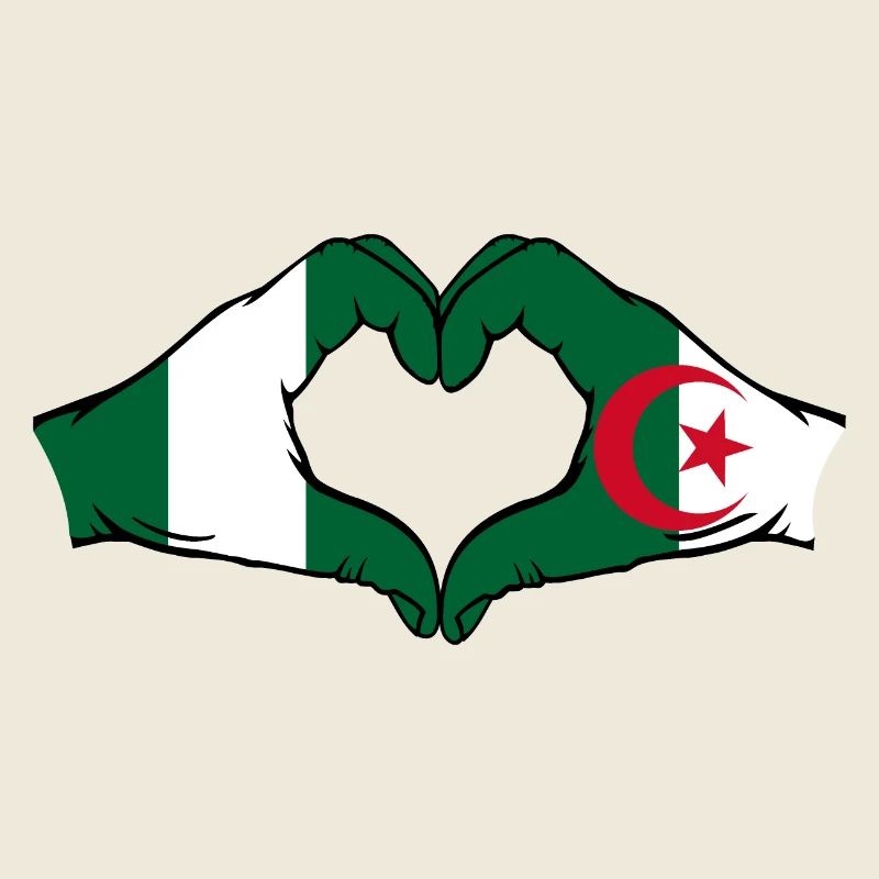 Nigeria Algérie Drapeau Coeur Forme