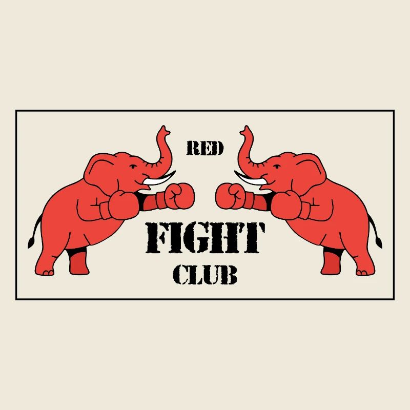 Duel de deux éléphants rouges