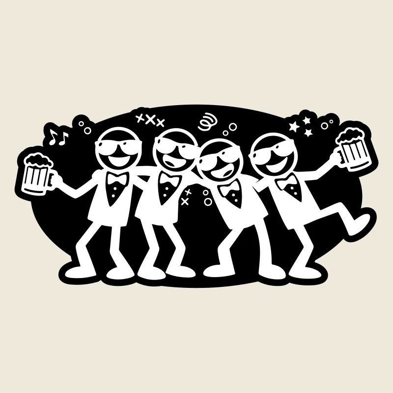 Bräutigam Freunde Gruppe Bier