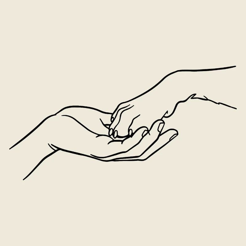 « Éternellement connectés » (patte en main)