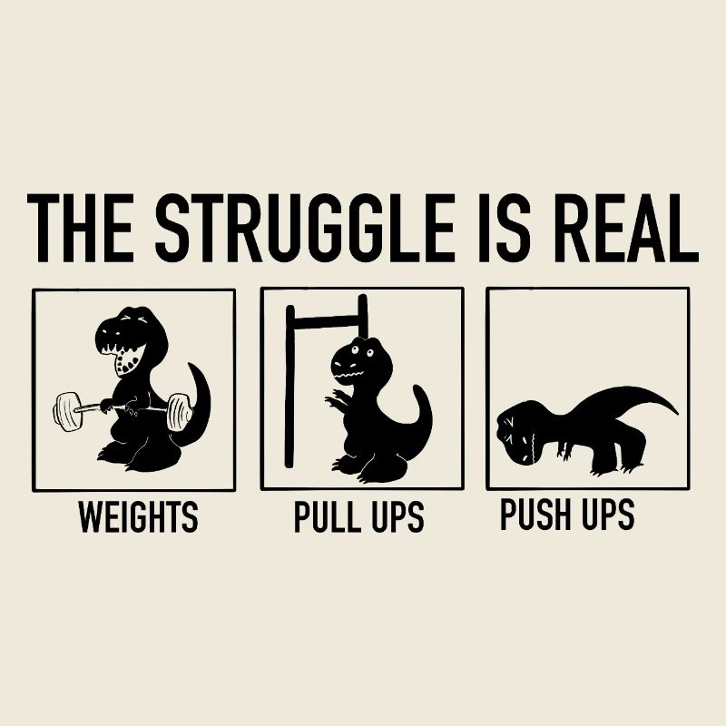 T-Rex Gym Struggle - Funny Dinosaur Weightlifting